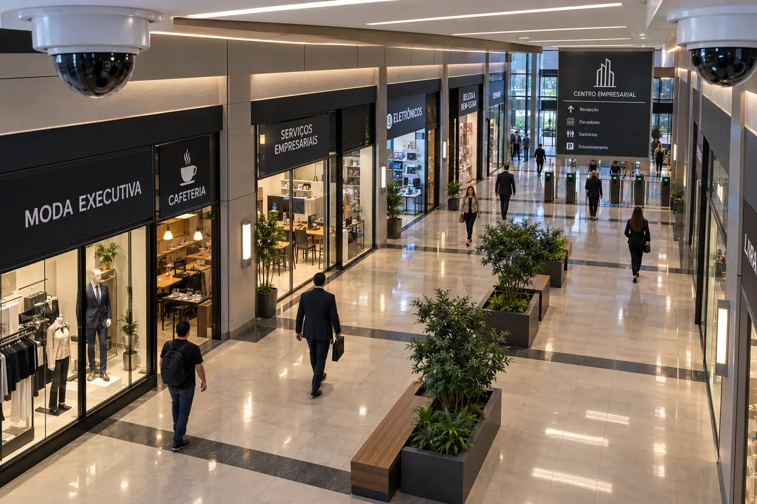 Comércios e centros empresariais